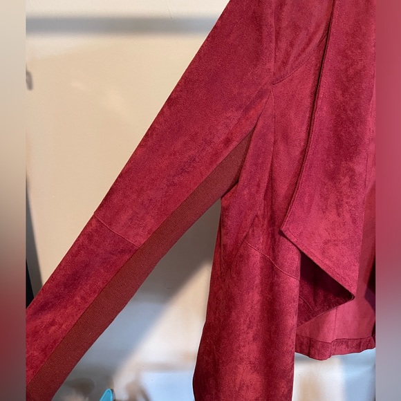 XS BB DAKOTA Womens Faux Suede Open Front Jacket - Picture 6 of 9